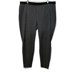 EILEEN FISHER Herringbone Leggings Elastic Waistband Charcoal Women Size XL Tall